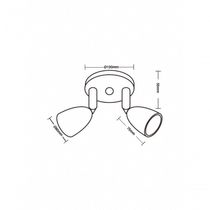 Spot De Led Direct Duplo Mr16 Circular 8w Branco Taschibra 6500k Luz Fria