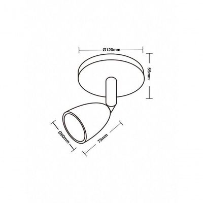 Spot De Led Direct Mr16 Circular 4w Preto Taschibra 6500k Luz Fria