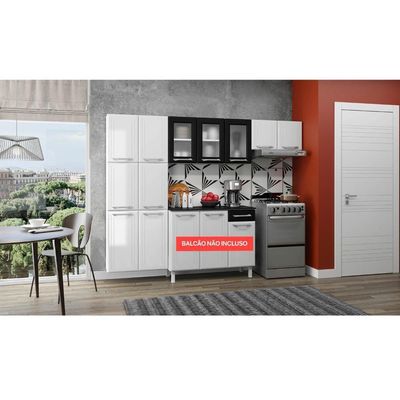 Cozinha Compacta Aço Topázio 3pçs Branco Preto