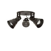 Spot De Sobrepor Hol Triplo Circular Direcionável 3xe27 Taschibra Bivolt Preto