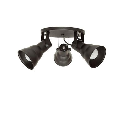 Spot De Sobrepor Hol Triplo Circular Direcionável 3xe27 Taschibra Bivolt Preto