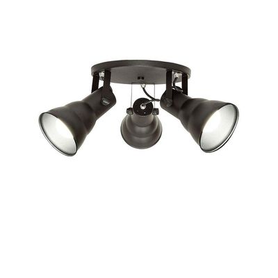 Spot De Sobrepor Hol Triplo Circular Direcionável 3xe27 Taschibra Bivolt Preto