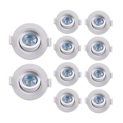 10 Spot De Led Embutir Alltop Mr11 Redondo 3w Bivolt Taschibra 3000k Luz Quente