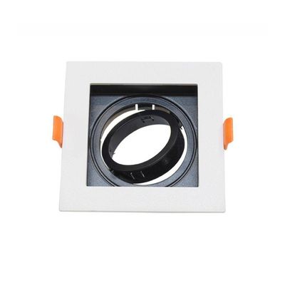 Spot Recuado De Embutir Quadrado Mr16 Branco Com Preto Taschibra