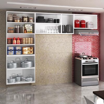 Cozinha Compacta Aço Topázio 3pçs Branco Preto