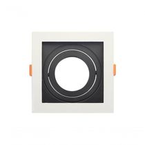 Spot Recuado De Embutir Quadrado Par 20 Branco Com Preto Taschibra