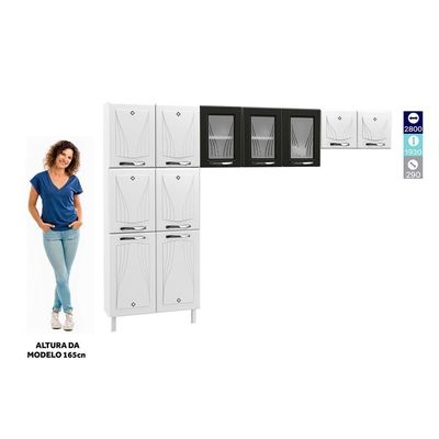 Cozinha De Aço Compacta Star New Preto 3 Peças