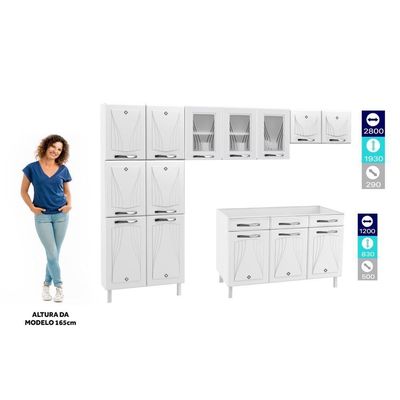 Cozinha De Aço Completa Star New Branco Balcão para Pia