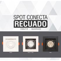 Spot Recuado De Embutir Quadrado Móvel Ar 111 Preto Taschibra