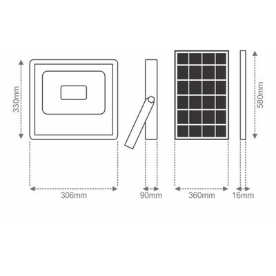 Refletor Solar Led Tr Sun Taschibra 100W Preto 6500K C/ Controle Remoto Bivolt