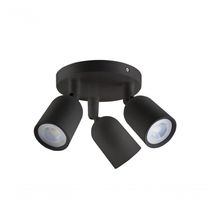Spot De Led Direct Triplo Mr16 Circular 12w Preto Taschibra 6500k Luz Fria