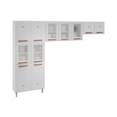Cozinha Modulada Completa Mirage New 3 Peças (2 Armários + 1 Paneleiro) Cpt113 Branco - Telasul