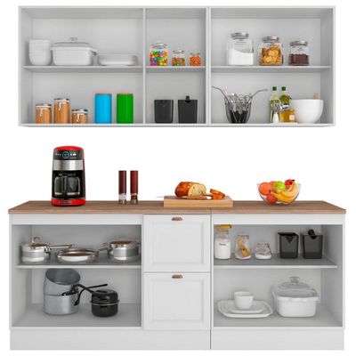 Cozinha Completa Unna 9 Portas 2 Gavetas Poliman Móveis Branco