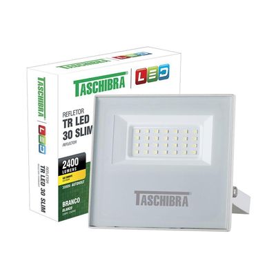 Refletor Taschibra Led Tr Slim 30W Luz Branco Quente 3000K Branco Bivolt Bivolt