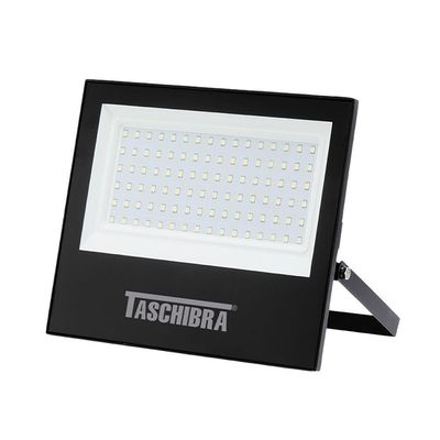 Refletor Taschibra Led Tr Slim 100W Luz Branco Quente 3000K Preto Bivolt Bivolt