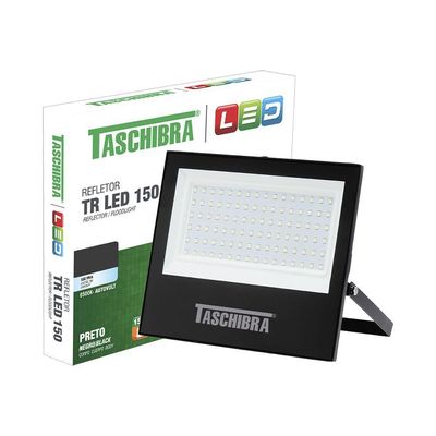 Refletor Taschibra Led Tr Slim 150W Luz Branco Fria 6500K Preto Bivolt Bivolt