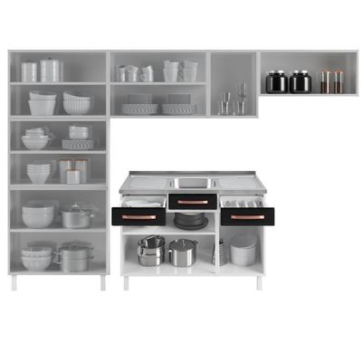 Cozinha Aço Completa Telasul Mirage New Pto C/ Balcão P/ Pia