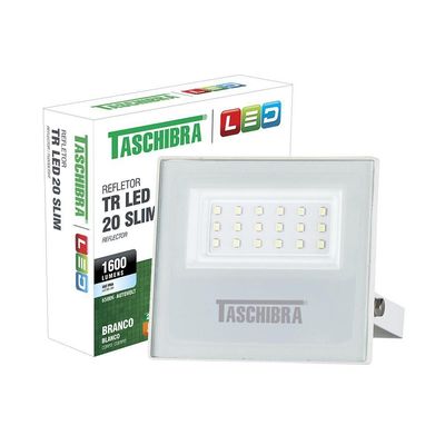 Refletor Taschibra Led Tr Slim 20W Luz Branco Fria 6500K Branco Bivolt Bivolt