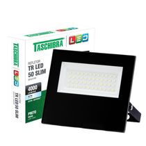 6 Refletores Taschibra Led Tr Slim 50w 6500k Preto Autovolt Preto