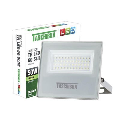 Refletor Taschibra Led Tr Slim 50W Luz Verde Branco Bivolt Bivolt