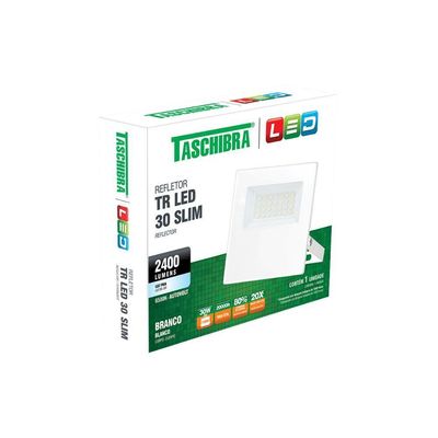 Refletor Tr Led 30w Slim Branco - Taschibra 6500k (branca)