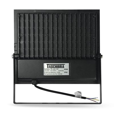 Refletor Taschibra Led Tr Slim 200W Luz Branco Fria 6500K Preto Bivolt Bivolt