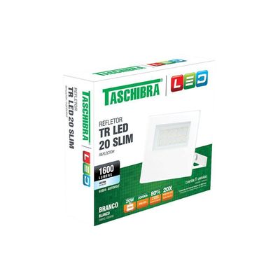 Refletor Tr Led 20w Slim Branco - Taschibra 6500k (branca)