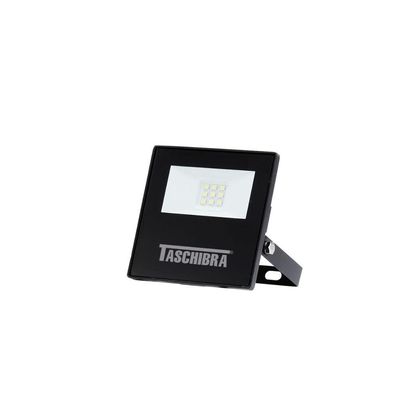 Refletor Tr Led 10w Slim Preto - Taschibra 3000k (amarela)