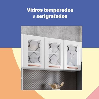 Cozinha Aço Completa Telasul Mirage New Bco 3vidros Balcão P/ Pia