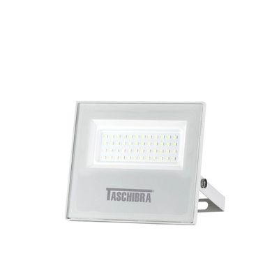 Refletor Tr Led 50w Slim Branco - Taschibra 3000k (amarela)