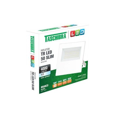 Refletor Tr Led 50w Slim Branco - Taschibra 6500k (branca)