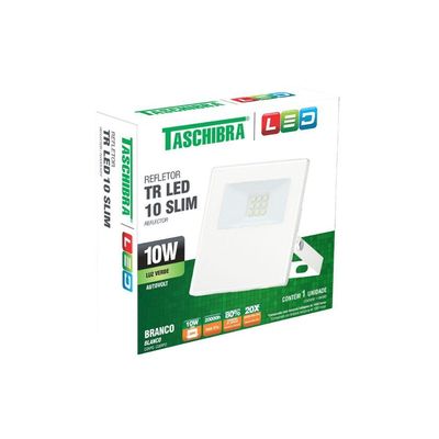 Refletor Tr Led 10w Slim Branco - Taschibra Verde