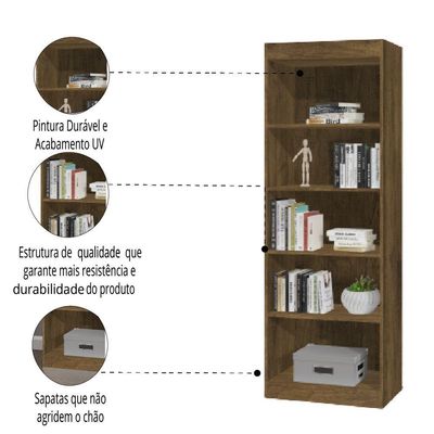 Estante Livreiro Multiuso 4 Prateleiras 1,71m Office Jequitibá J&a Jequitibá