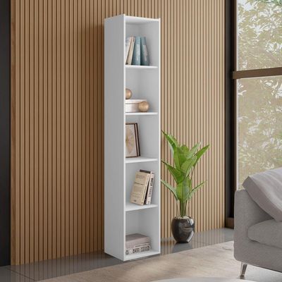 Kit 3 Estantes Livreiro Multiuso Janaína 5 Nichos Branco