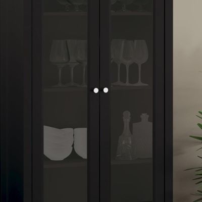 Estante Livreiro C Iluminação 2 Portas 1gaveta Ditália Preto