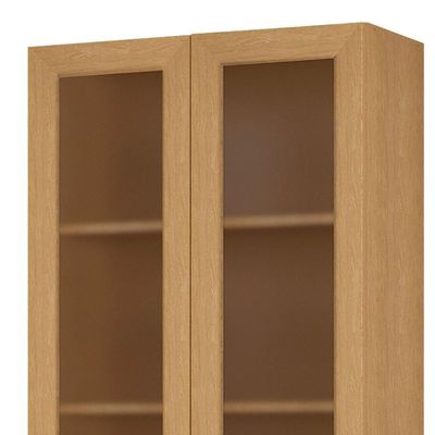 Estante Livreiro Ditália Aspen 2 Porta Vidro Carvalho Cd-308