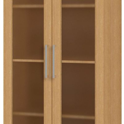 Estante Livreiro Ditália Aspen 2 Porta Vidro Carvalho Cd-308
