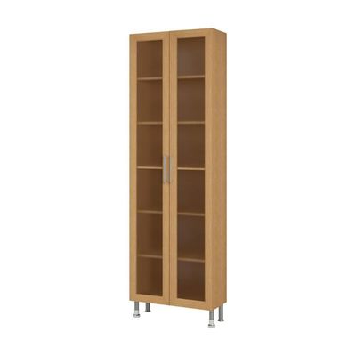 Paneleiro Ditália Aspen 2 Portas De Vidro Carvalho Cd-308