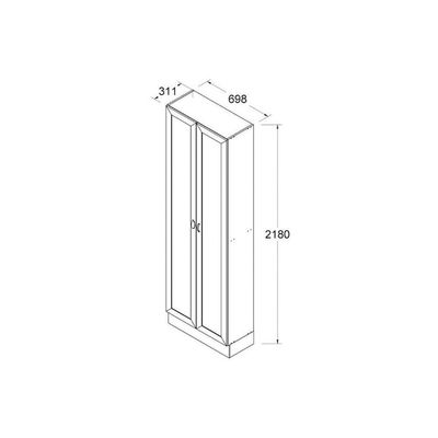 Paneleiro Ditália Denver 2 Portas Vidro Rv/branco Cd-386