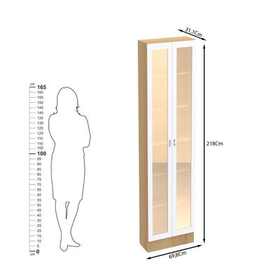 Paneleiro Ditália Denver 2 Portas Vidro Rv/branco Cd-386