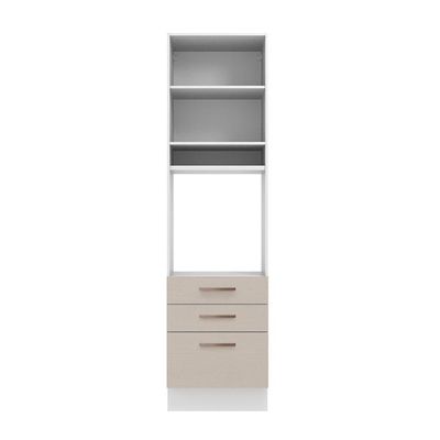 Torre Quente 60cm 1 Porta 3 Gavetas Madesa Branco/crema