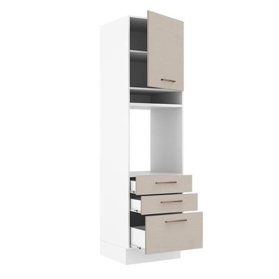 Torre Quente 60cm 1 Porta 3 Gavetas Madesa Branco/crema
