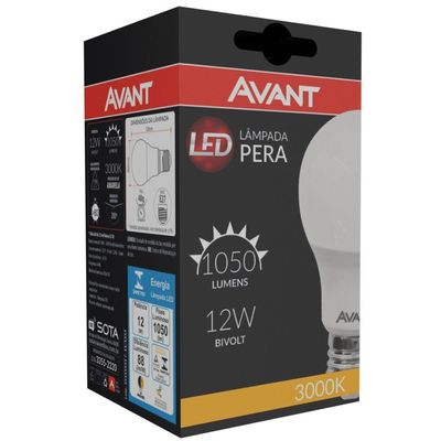 Lâmpada Led Pêra 12W Bivolt Amarelo 3000K