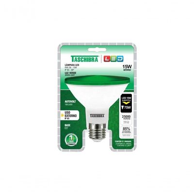 Lâmpada Led Taschibra Par 38 E27 Ip65 Verde Bivolt
