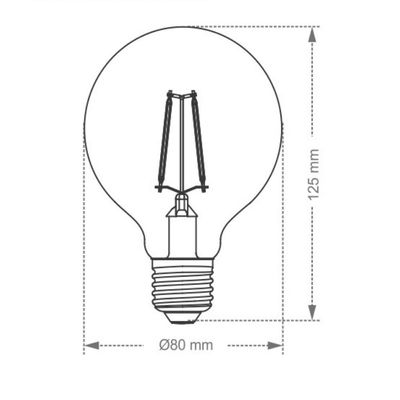 Lâmpada Led Filamento Vintage Globo G80 Taschibra E27 Bivolt