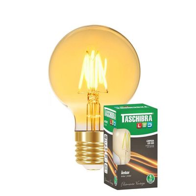 Lâmpada Led Filamento Vintage Globo G80 Taschibra E27 Bivolt