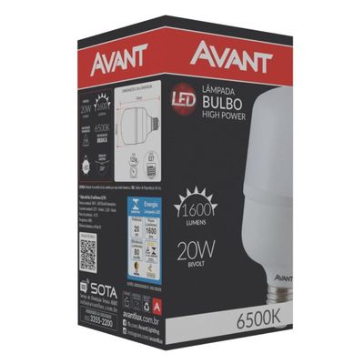 Kit 4 Lâmpadas Led High Power 20W Bivolt Branco 6500K Branco 6500K