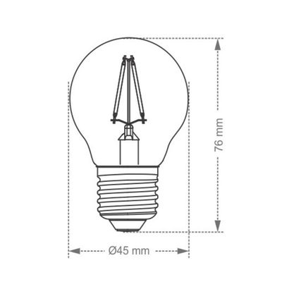 Lâmpada Led Filamento Vintage Globo G45 Taschibra E27 Bivolt