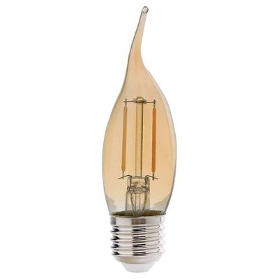 Lâmpada Led Filamento Retrô Vela Chama 2W - Amarelo 2200K E27