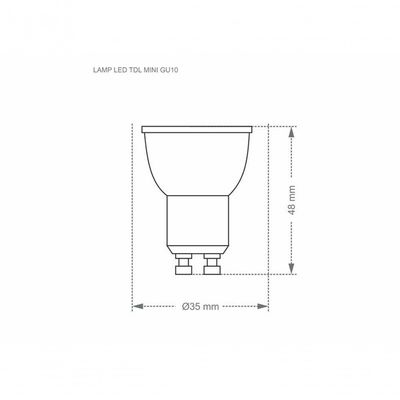 Lâmpada Led Mini Dicroica Mr11 Tdl 3,5w Dimerizável Taschibra 4000k Luz Neutra